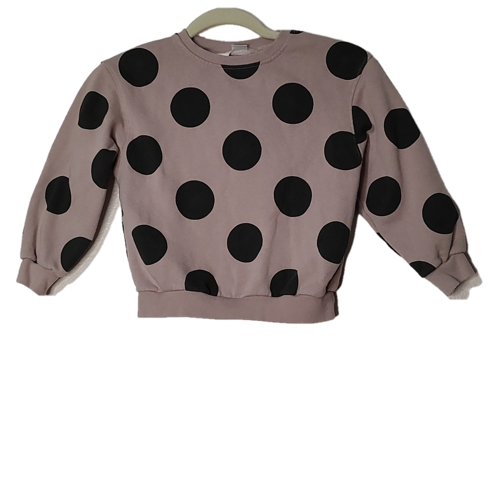 Zara Lavender and Black Polka Dot Sweater Size 4-5 Years.